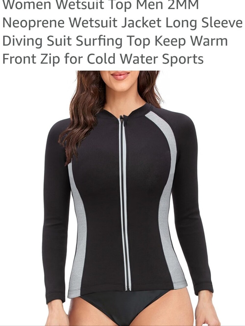Women Wetsuit Top Men 2MM Neoprene Wetsuit Jacket Long Sleeve Diving Suit Surfin